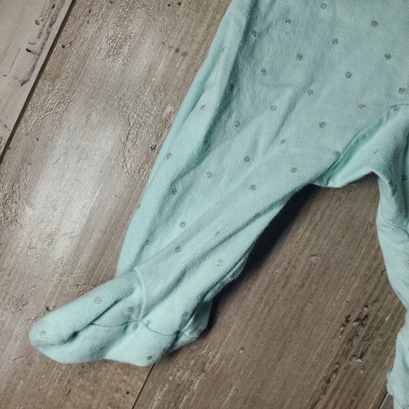 Just One You by Carter's Baby Girls Bodysuit Sleeper PJs Size 3M Mint Green - Picture 14 of 16